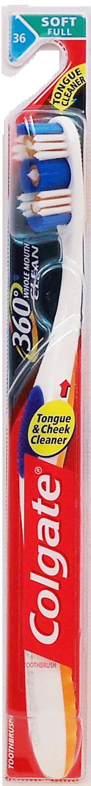 Colgate&nbsp;360 Whole Mouth Clean&nbsp;full head soft bristle toothbrush, tongue & cheek cleaner Full-Size Picture